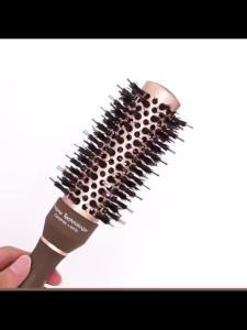 Curling Comb Thermal Ceramic Ionic Round Roller Women Hair Brush With Bristle Needle Salon Barber