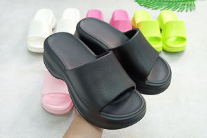 [Free Shipping] WomenS EVA Slippers Comfortable For Indoor And Outdoor Wear Simple And Plain Design Thick-Soled Wedge Sandals