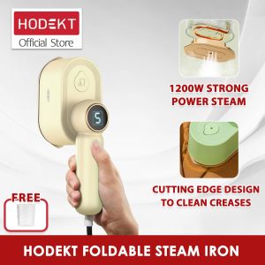 HODEKT Steam Iron 2 in 1 Steamer Garment Foldable Handheld Flat Iron 1200W Steam Mini Heating Steamer Portable Travel