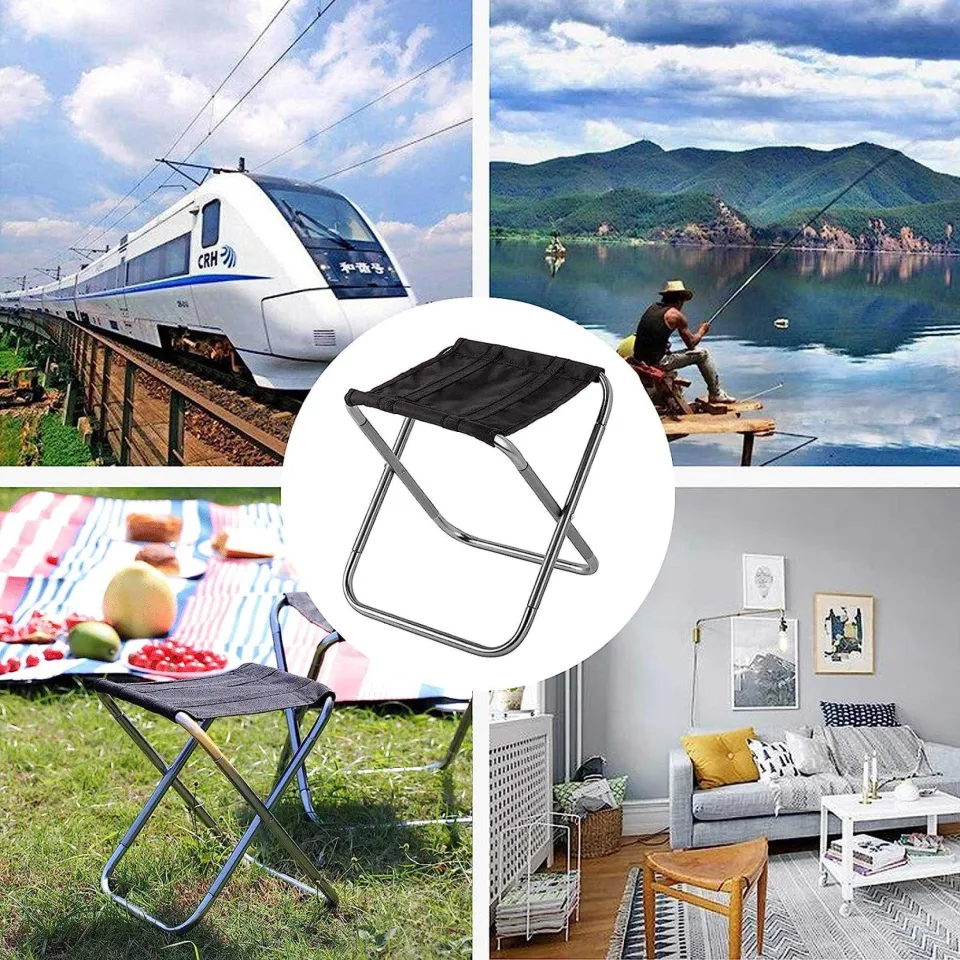 Camping Stool Portable Folding Stool Portable Chair Mini Foldable Stool  Fishing Stool for Adults Fishing Hiking Gardening and Beach 