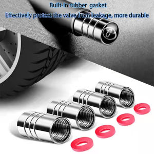 Metal Wheels Tire Valve Stem Covers with Brand Logo 4 Pack #C0011