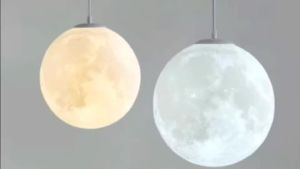 Moon Ball Pendant Lights Modern Restaurant Hanging Lamps Bar Dining Room Decor Luminaire Bedroom Light LED Globe Ceiling Lamp.