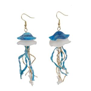 Trendy Blue Jellyfish Earrings Designs Fashion Accessory for Nature Lovers Comfortable and Portable for Everyday Use