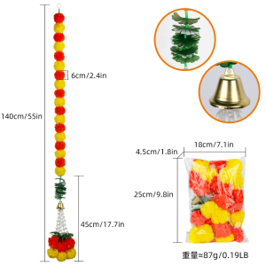 150CM Deepavali decoration Marigold Diwali Room decor Flower String / Halloween monster-repelling marigold decoration