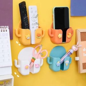 Rak Handphone Dinding Tempel Stiker Karakter Lucu Rak 2 Kait Rak HP Serbaguna