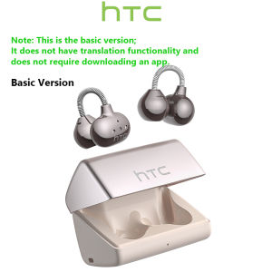 HTC NE67 AI translator earbuds bluetooth 134 Languages Translation Two-Way Simultaneous Interpretation Function IPX4 Waterproof Design Suitable for Global Business Travel and Language Learning