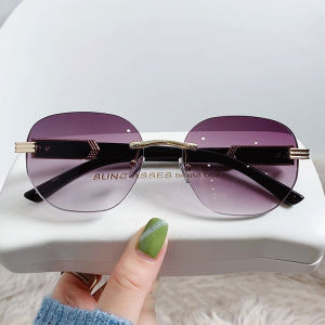 (GENTLE MOSCOT) mới thời trang Gradient hình bầu dục Kính mát phương Tây xu hướng Kính mát không khung