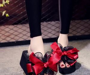 [Free Shipping] Fresh And Sweet Korean-Style Bowknot Flip-Flops For Women Summer Flat Non-Slip Soft-Soled Casual Sandals With Flat Heel