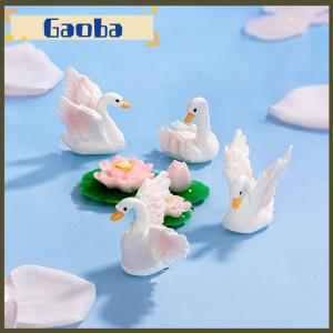 gaoba Cartoon Cute Resin Goose Swan Model Miniature Figurine Car Ornaments Crafts Creative DIY Home Decoration Accessories Gifts