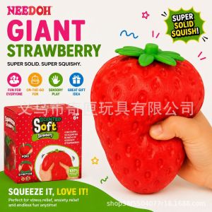 PVC Boxed large strawberry squishy toy realistic fruit slow rebound creative solid stress-relief toy