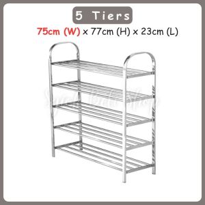 Stainless Steel Shoes Rack Flower Indoor Outdoor Rak Kasut Cabinet Shelf