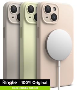 Ringke ซิลิโคนแม็กสามารถใส่ได้กับ iPhone 15เคส [ซิลิโคนเหลว3ชั้น] คงทนสัมผัสผ้าไหมป้องกันการเคสกันลายนิ้วมือ