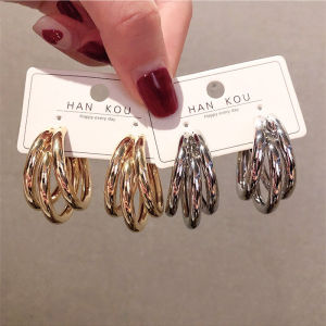 Nữ Khuyên Tai Hình Học S925 Kim Bạc Cô Gái Retro Bông Tai Thả