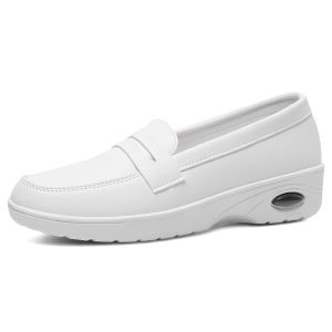 Size 35-40 Womens Fashion Thick Soled Loafers Anti Slip-Ons Sneakers Casual White Nurse Shoes