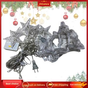 [Chinatera Malll]LED Christmas Window Light IP54 Waterproof PVC Twinkle Curtain Lamp 8 Modes for Room Lighting Wedding Decorative