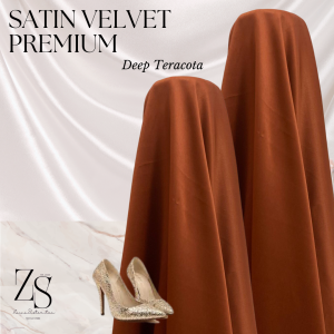 1/2 Meter Bahan Kain Satin Velvet Premium Warna Deep Teracota