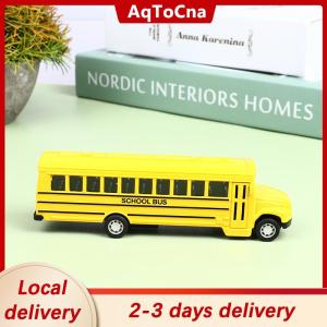 [COD] AqToCna Ship within 24 hours Alloy Inertial School Bus Model Car Model Pull Back Toys Vehicle Gifts Kids Boy Toys For Children Birthday