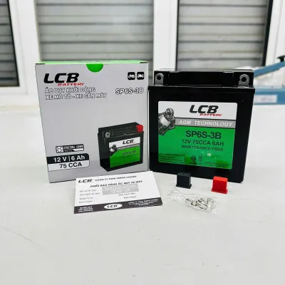 Bình ắc quy xe máy LCB Battery 12V dung lượng 4Ah/5Ah/6Ah/7Ah/9Ah cỡ bình 4 lùn/6 nhỡ/6 cao/7 lùn/7 cao/9 lùn dùng cho các dòng xe tay ga xe số bảo hành 6 tháng