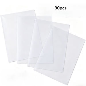 30/60Pcs Transparent L-Shaped File Folders Plastic PP Single-Page Folder File Classification Saving