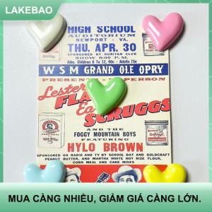 【LAKEBAO】 10 Nam châm tủ lạnh hình trái tim nam châm tủ lạnh từ tính cho bảng tin trang trí máy ảnh Polaroid trang trí nhà