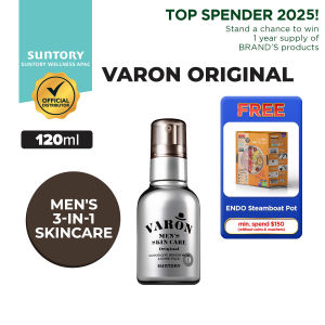 SUNTORY VARON Mens 3-in-1 Face Serum 3 Scents (120ml) - For Dry & Oily Skin Moisturize Anti-Aging Sebum Control
