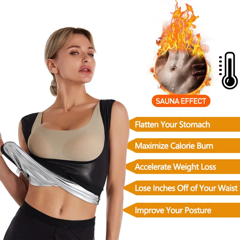 Women's Hot Belt Waist Trainer Body Shaper Sweat Sauna Slimming Sauna Vest  Waist Trimmer Shapewear for Tummy Fat Burner Weight Loss 