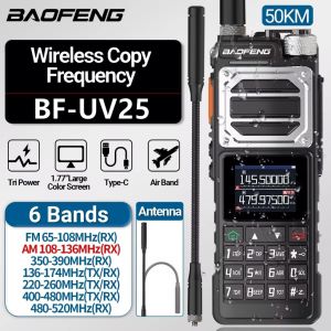 Baofeng UV-25L Walkie Talkie Long Range 10W High Power 999CH Multi-Band Two Way Radio Air Receiver Type-C Fast Charging  Portable Handheld Radio