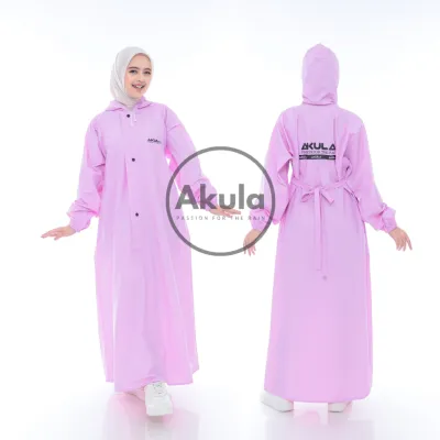 Jas Hujan Gamis Syari AKULA Premium Tebal Elastis - Warna Pastel