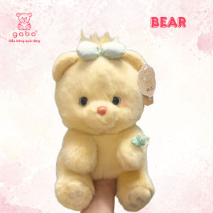 gấᴜ bông gấᴜ Vàng Đeo Nơ Xanh Cute Thú Nhồi Bông hoạt hình đáng yêu Lông Mịn quà tặng mini