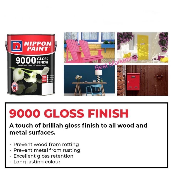 Nippon Paint 9000 Gloss Finish (Cat Minyak) 1Liter Lazada
