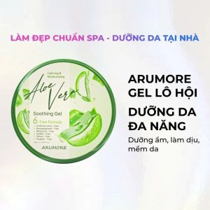 Kem Dưỡng Ẩm Gel Lô Hội Dưỡng Da Đa Năng Arumore Aloe Vera Làm Dịu Cấp Ẩm Phục Hồi Da Mềm Mịn 300ml