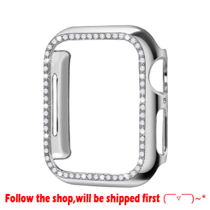 Diamond Bumper Metal Protective Case compatible with Apple Watch Cover Series 6 SE 5 4 3 2 1 38mm 42mm 40mm 44mm case compatible with Apple Watch series 7 41mm 45mm case Bracelet Accessories