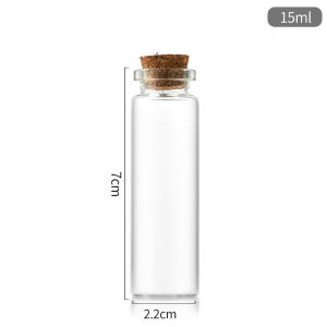 ABS Cork Lid Borosilicate Small Glass DIY Display Durable Empty Jar Botol Kaca Comel Lutsinar Tidak Mudah Pecah 自制水晶瓶子