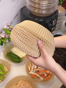 100/500pcs Air Fryer Parchment Liners Disposable Air Fryer Sheet Oil-proof Non-Stick Baking Paper