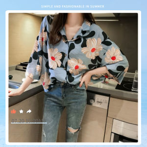 QDshop 💥 เสื้อคอปกลายดอกไม้ สุดสวยใส่สบาย โดดเด่น ไม่ซ้ำ สีที่เลือกในชุดของเรา ☀️ 🌞