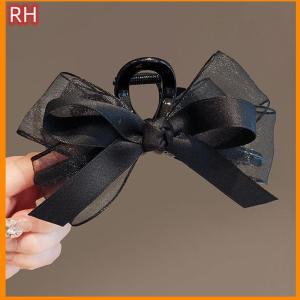 🔥🔥🔥ranghe กิ๊บหนีบผมรูปโบว์ตาข่ายสีดำกิ๊บหนีบผมทรงกรงเล็บขนาดใหญ่กิ๊บหนีบผมรูปโบว์สำหรับผมหางม้าเครื่องประดับผมของผู้หญิง