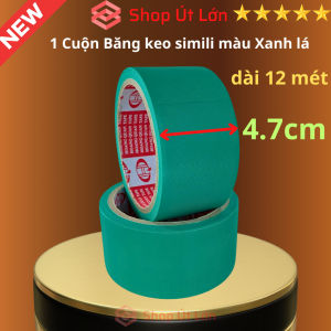1 Cuộn băng keo simili màu xanh lá rộng 4.7cm dài 12 mét lõi giấy 3mm giá tại xưởng