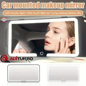 Car Vanity Mirror Sun Visor With lights 3 Light Modes Dimmable Touch Screen Car mirror with light