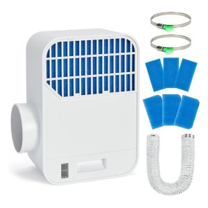 3-in-1 Indoor Dryer Vent Kit - Dryer Vent for Electric Dryer Stainless Steel Screen Filter and Water Drawer System Come