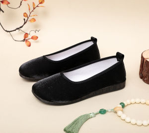 [Free Shipping] Satin Flat Shoes DIY Plain-Colored Fabric Shoes WomenS New Summer Styles Gentle Fashionable And Retro Work Shoes