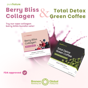 ( 2 boxes )Pure Nature Total Detox Green Coffee and Berry Bliss Collagen