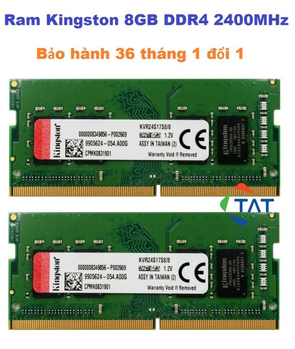 Ram Kingston 8GB DDR4 2400MHz Sodimm PC4-2400 Dùng Cho Laptop