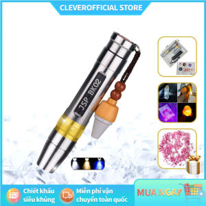 Đèn soi đá quy 3 màu đèn soi cua soi tiền giả BK Trắng Vàng Tím kèm sạc pin tặng đá ruby thô