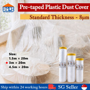 【Standard】Pre-taped Plastic Dust Cover with Tape Dust Proof Cover Plastic Renovation Dust Film Sheet