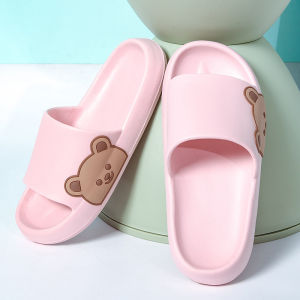 Summer EVA Indoor Cartoon Bear Slippers For Women And Men Suitable For Couples For Home And Bathroom Use