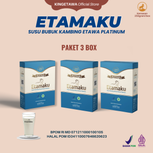 Etamaku Platinum 250gr - Susu Kambing Etawa Murni Untuk Kebutuhan Nutrisi Harian - Paket 3 Box