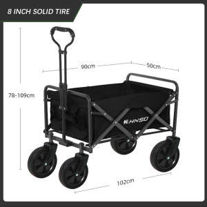 Outdoor Trailer 5 Inch Folding Portable Trolley Outdoor Camping Picnic Car Pull Wagon Large Capacity