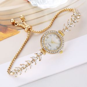 Elegant Womens Watch New Fashion Fine Band Diamond Round Womens Watch Free Adjustment Bracelet Watch