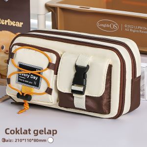 Korean Style Cat Pencil Case Black and White Grid Design & Towel Embroidery Suitable for Back-to-School Gifts & Anniversary Gifts