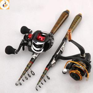 EOY 1.2m-2.4m Portable Mini Telescopic Fishing Rod Spinning Fly Carp Fishing Carbon Fiber Rock Travel Jig Rod